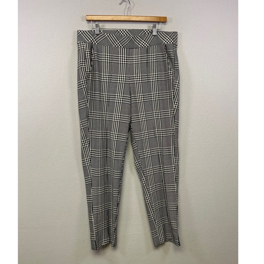 Dark Academia Torrid x Marilyn Monroe Women 1 Black White Glen Plaid Ankle Pants